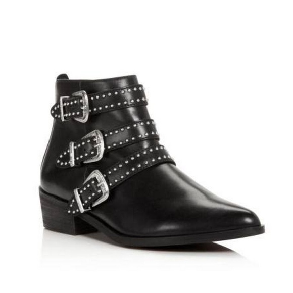 Aqua Shoes - NWT Aqua Blane Studded Leather Western Booties